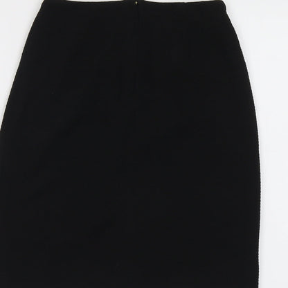 Uttam Boutique Womens Black Polyester A-Line Skirt Size 8 Zip