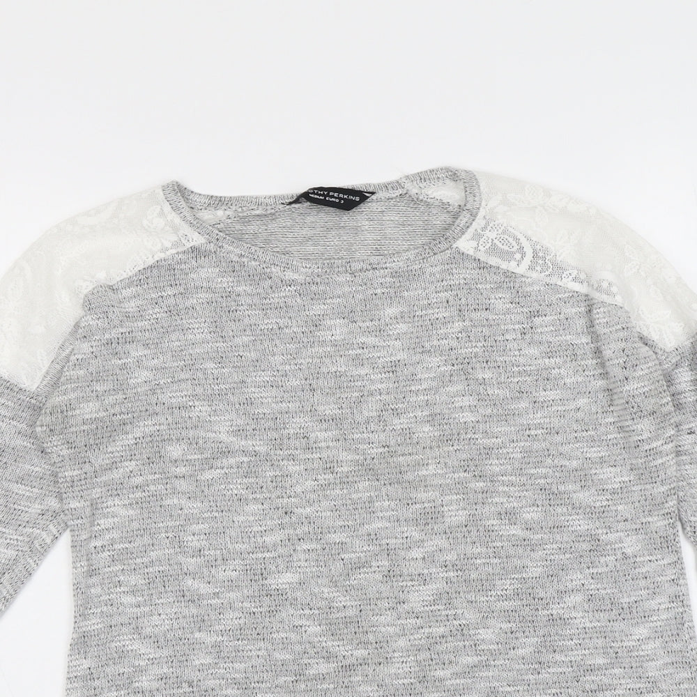 Womens UK Size M Dorothy Perkins Grey Pullover Jumper