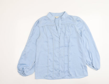Womens UK Size 8 Monsoon Blue Basic Button-Up