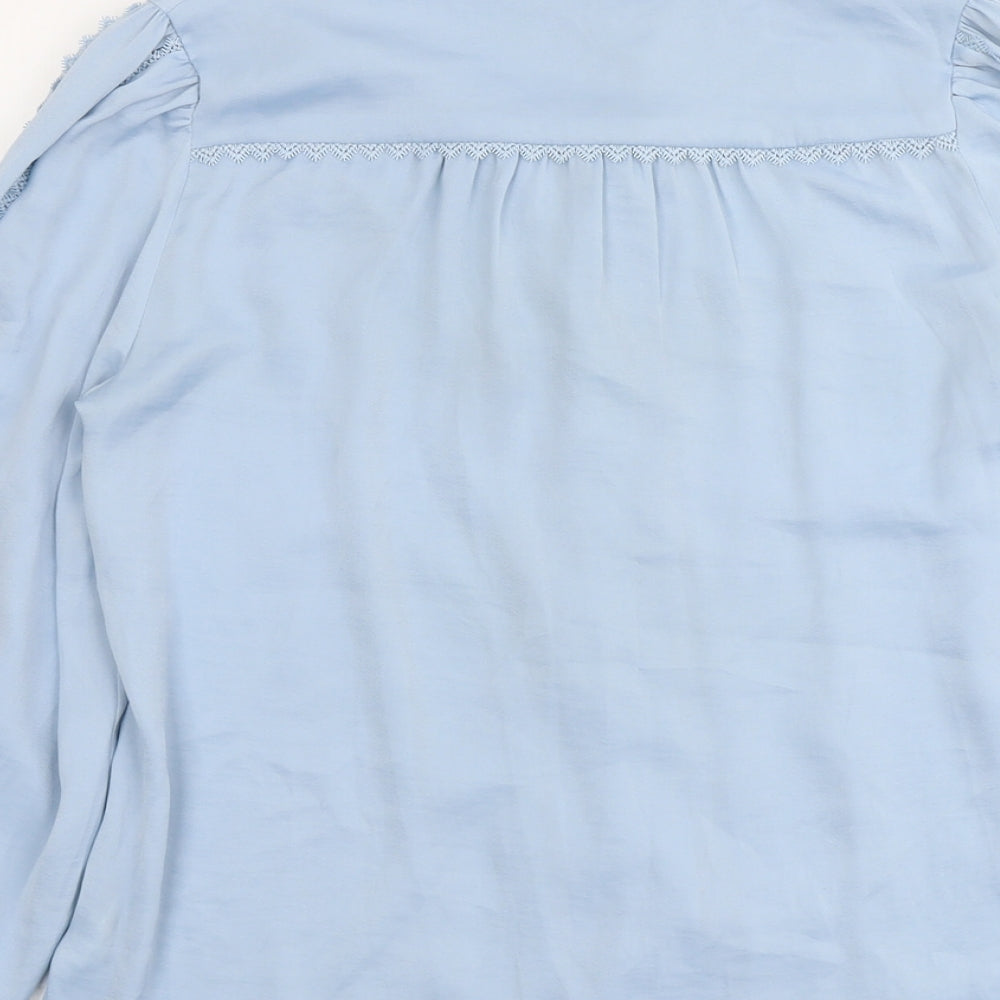Womens UK Size 8 Monsoon Blue Basic Button-Up