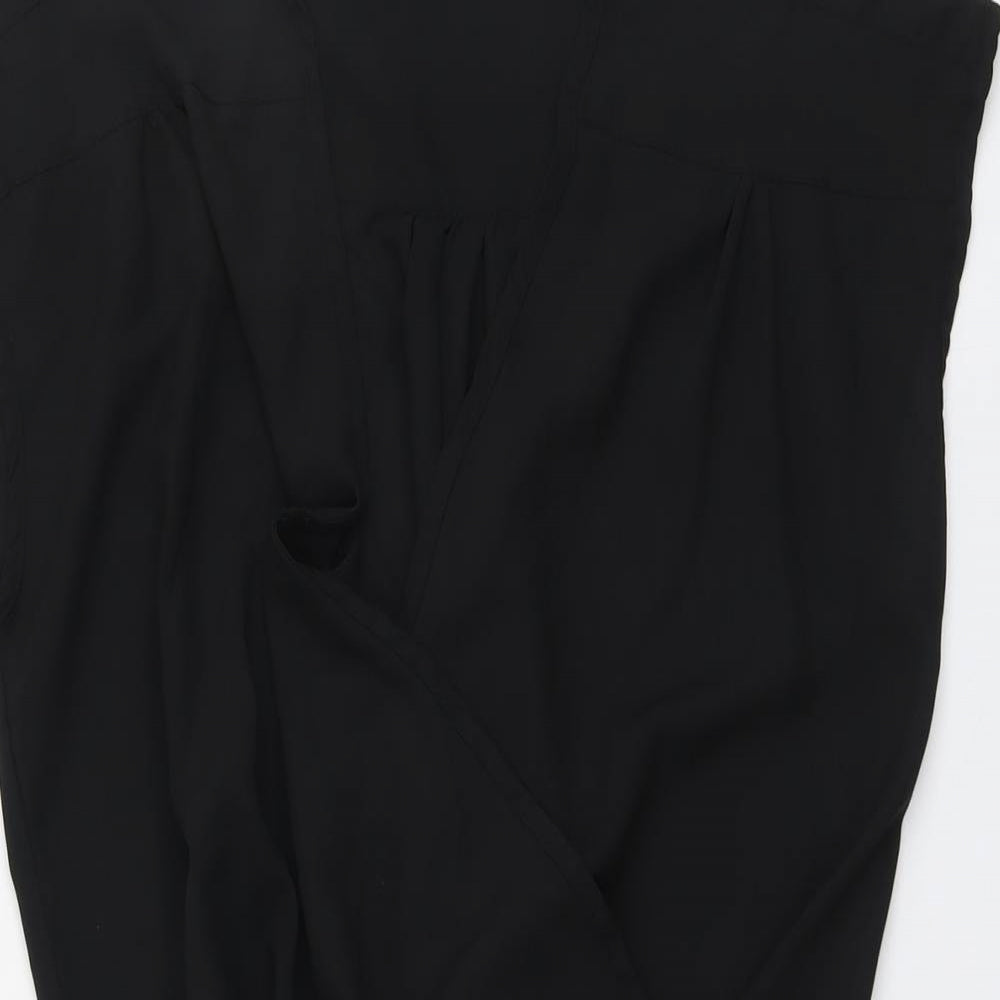Lolita Lola Womens Black Polyester Playsuit One-Piece Size M Pullover - Wrap Front Detail