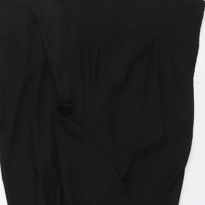 Lolita Lola Womens Black Polyester Playsuit One-Piece Size M Pullover - Wrap Front Detail