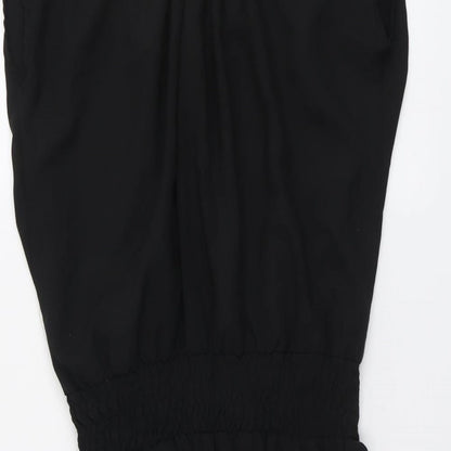 Lolita Lola Womens Black Polyester Playsuit One-Piece Size M Pullover - Wrap Front Detail