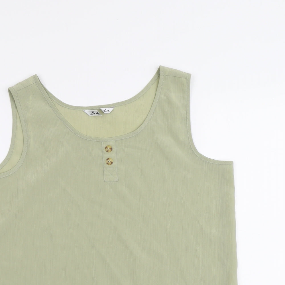 Womens UK Size 12 Berkertex Green Basic Tank