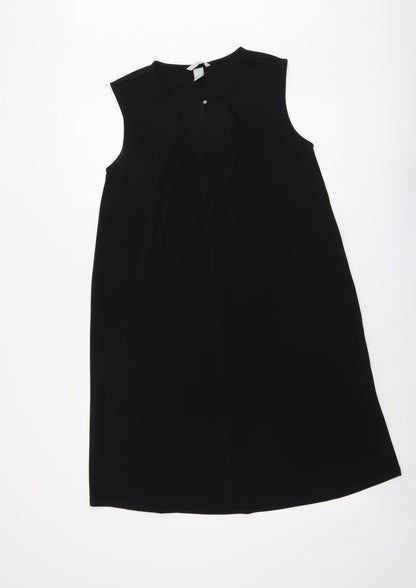 H&M Womens Black Polyester Shift Size S Round Neck Pullover