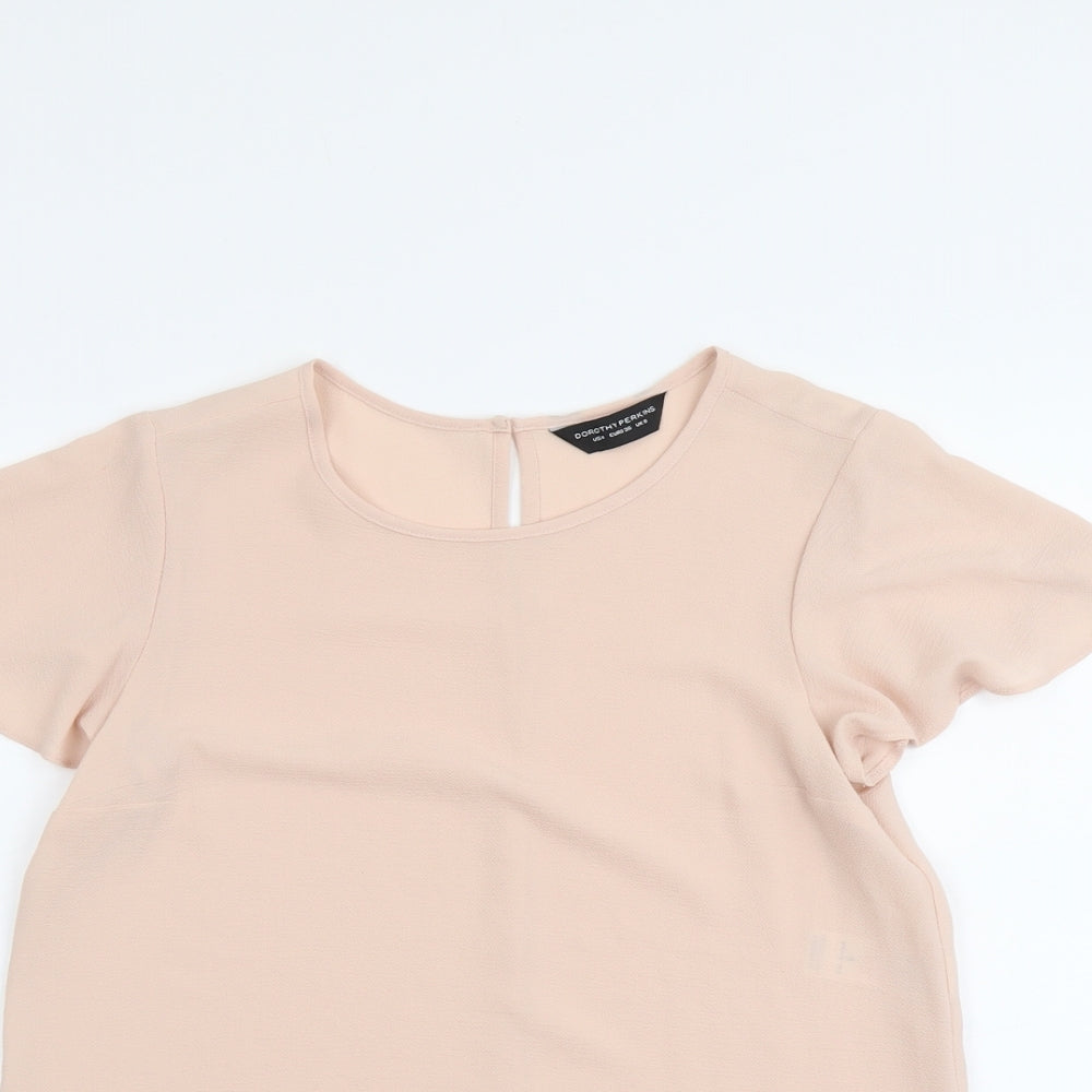 Womens UK Size 8 Dorothy Perkins Pink Basic T-Shirt