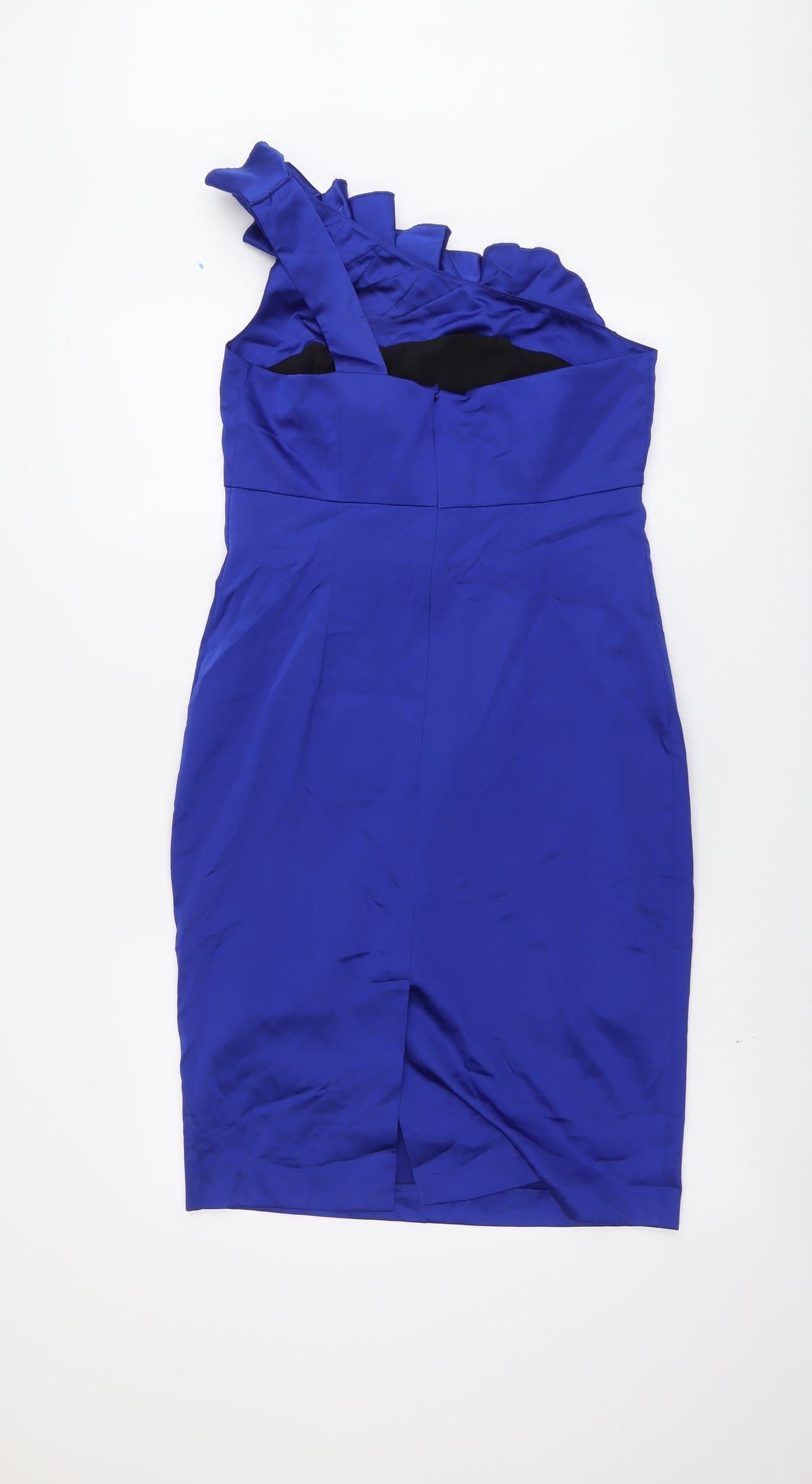 NEXT Womens Beige Polyester Bodycon Size 12 One Shoulder Zip