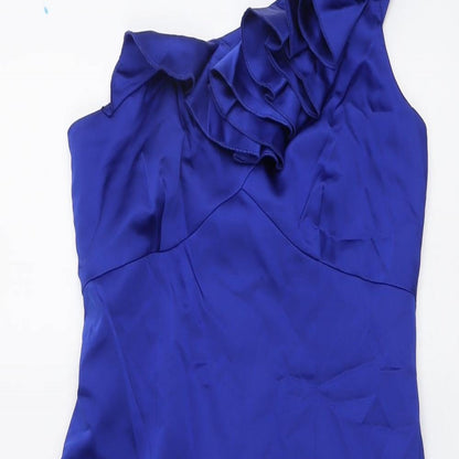 NEXT Womens Beige Polyester Bodycon Size 12 One Shoulder Zip