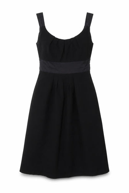 Linea Womens Black Polyester Skater Dress Size 10 Round Neck Zip
