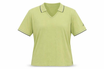 Lizgolf Womens Green Cotton Basic T-Shirt Size M Collared