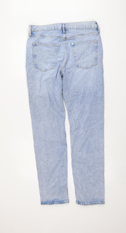H&M Mens Blue Cotton Straight Jeans Size 31 in L32 in Regular Button