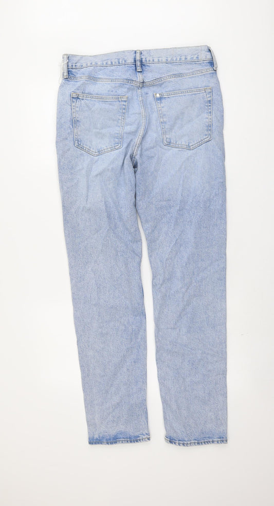 H&M Mens Blue Cotton Straight Jeans Size 31 in L32 in Regular Button