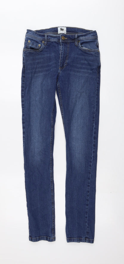 Womens UK Size 30 in SO Denim Regular Fit Skinny Blue Jeans
