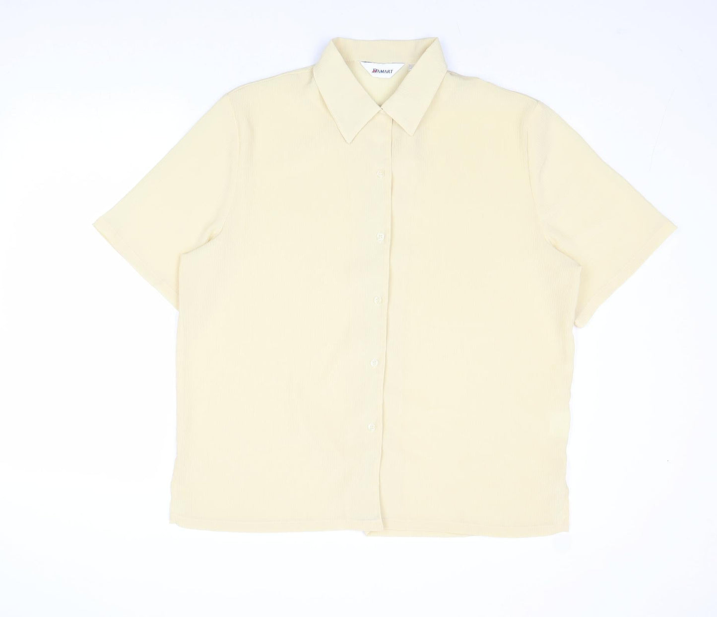 Womens UK Size 16 Damart Yellow Basic Button-Up