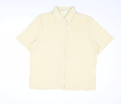 Womens UK Size 16 Damart Yellow Basic Button-Up