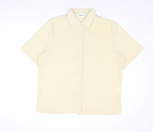 Womens UK Size 16 Damart Yellow Basic Button-Up