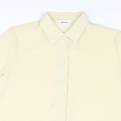 Womens UK Size 16 Damart Yellow Basic Button-Up