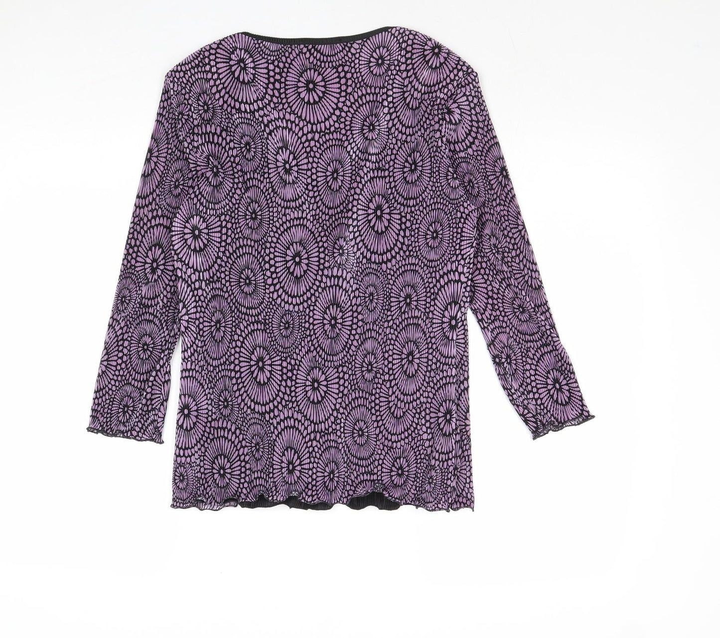 Sonic Collection Womens Purple Geometric Polyester Basic Blouse Size S Scoop Neck - Size S-M