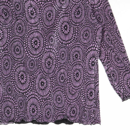 Sonic Collection Womens Purple Geometric Polyester Basic Blouse Size S Scoop Neck - Size S-M