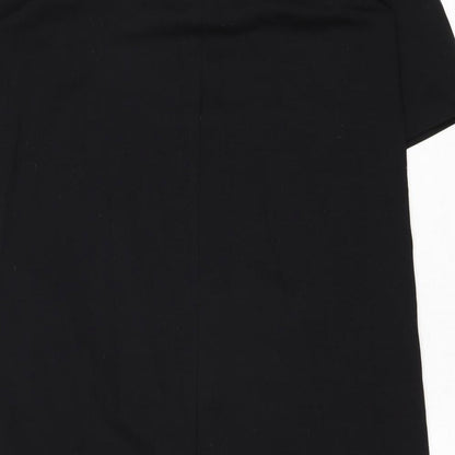 H&M Womens Black Polyester A-Line Size M Round Neck Zip