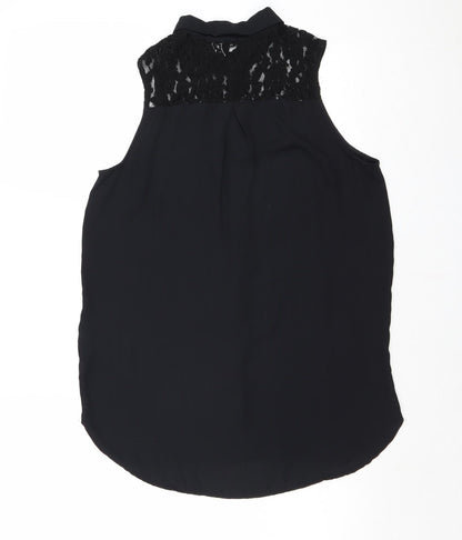 Womens UK Size 10 Divided by H&M Black Basic Button-Up