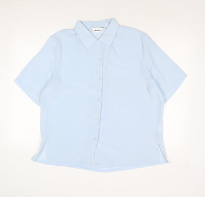 Womens UK Size 16 Damart Blue Basic Button-Up
