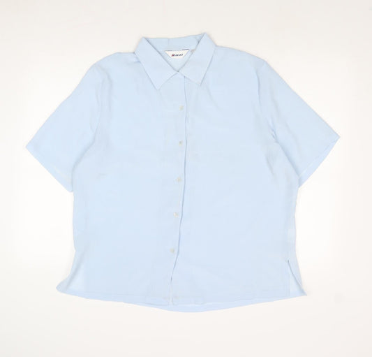 Womens UK Size 16 Damart Blue Basic Button-Up