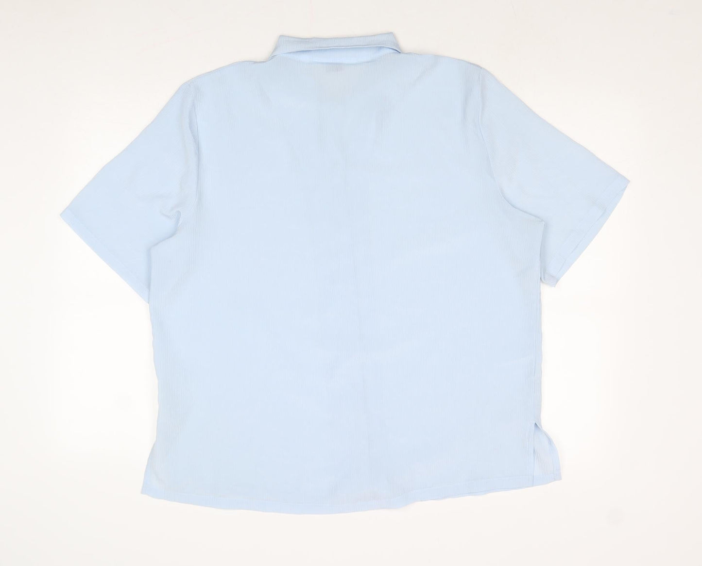 Womens UK Size 16 Damart Blue Basic Button-Up