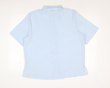 Womens UK Size 16 Damart Blue Basic Button-Up