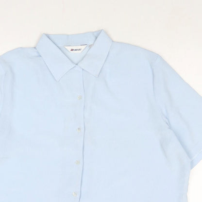 Womens UK Size 16 Damart Blue Basic Button-Up