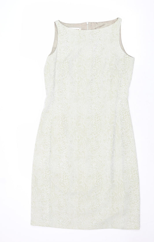 Additional front view of Roman women’s multicoloured animal print polyester a-line, boat neck zip - snakeskin pattern