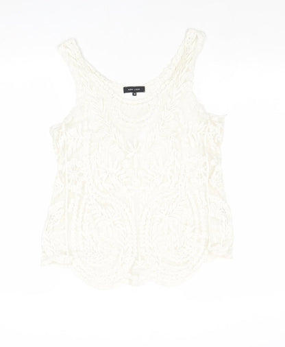 Womens UK Size 10 New Look White Basic Tank