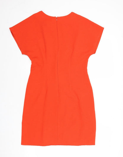 ASOS Womens Red Polyester A-Line Size 10 Round Neck Zip