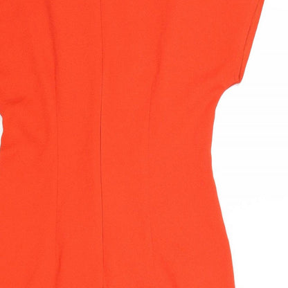 ASOS Womens Red Polyester A-Line Size 10 Round Neck Zip