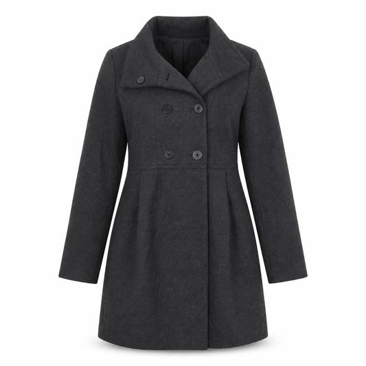Womens UK Size M Zara Black Overcoat