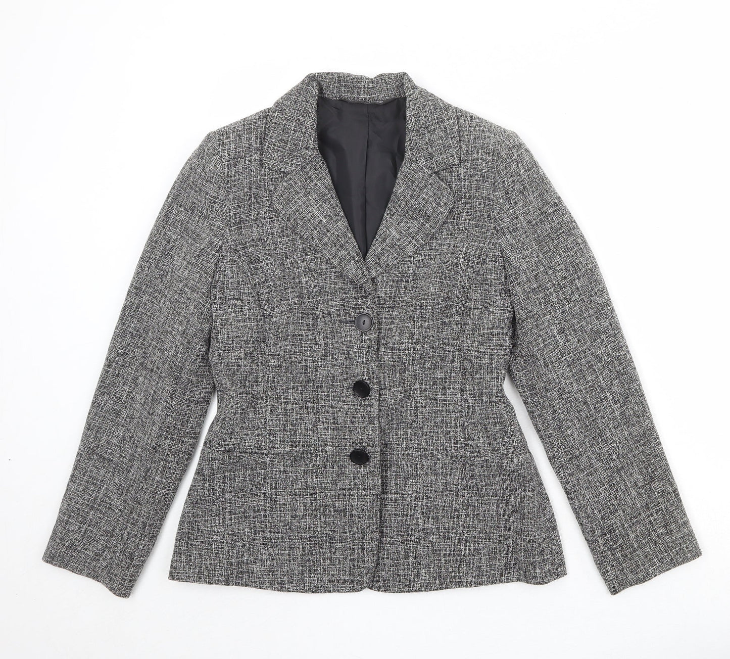 BHS Womens Black Polyester Jacket Blazer Size 8