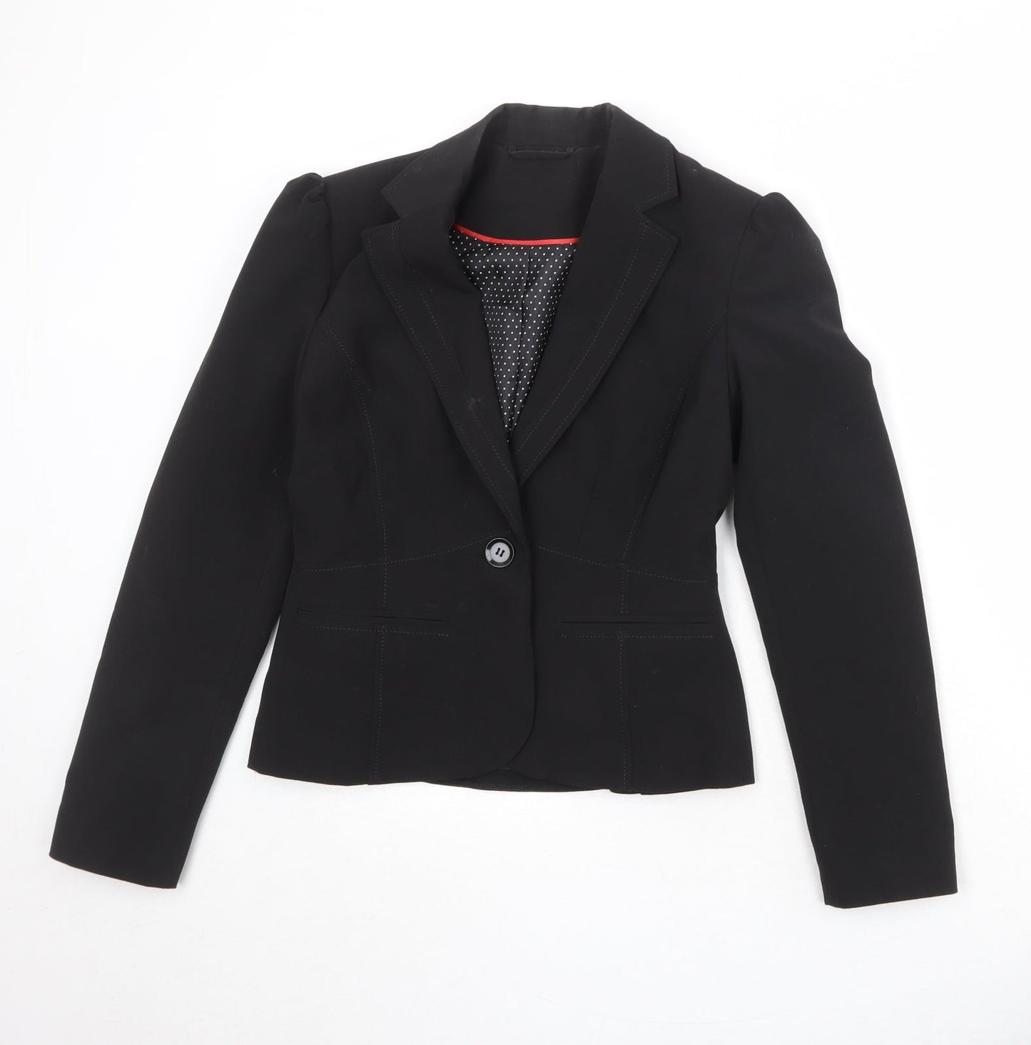 New Look Womens Black Polyester Jacket Blazer Size 10