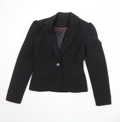 New Look Womens Black Polyester Jacket Blazer Size 10