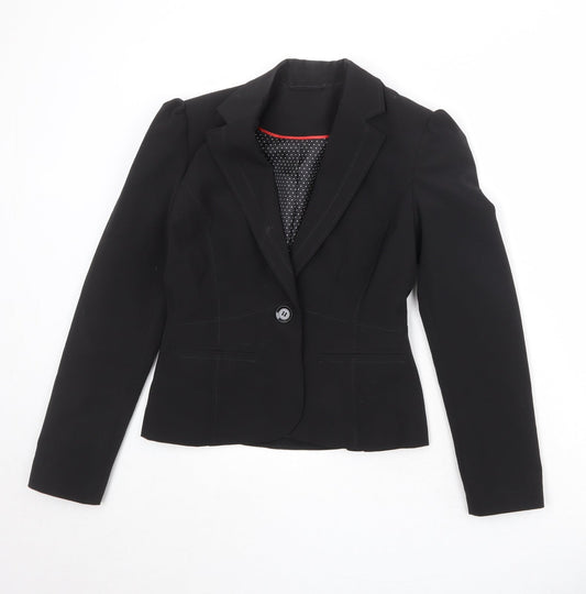 New Look Womens Black Polyester Jacket Blazer Size 10