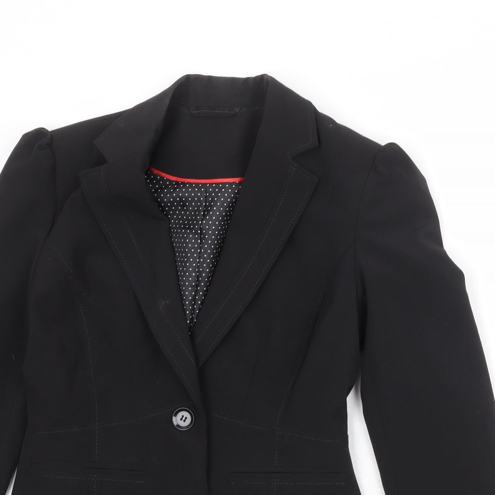 New Look Womens Black Polyester Jacket Blazer Size 10