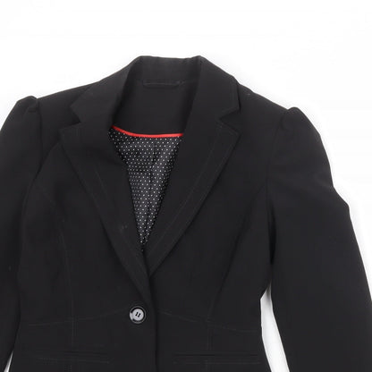 New Look Womens Black Polyester Jacket Blazer Size 10