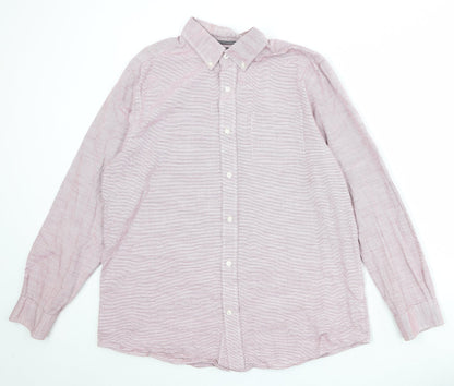 Mens UK Size L Maine Pink  Button-Up Long Sleeve Casual Shirt