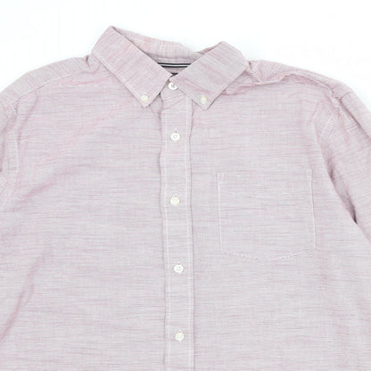 Mens UK Size L Maine Pink  Button-Up Long Sleeve Casual Shirt