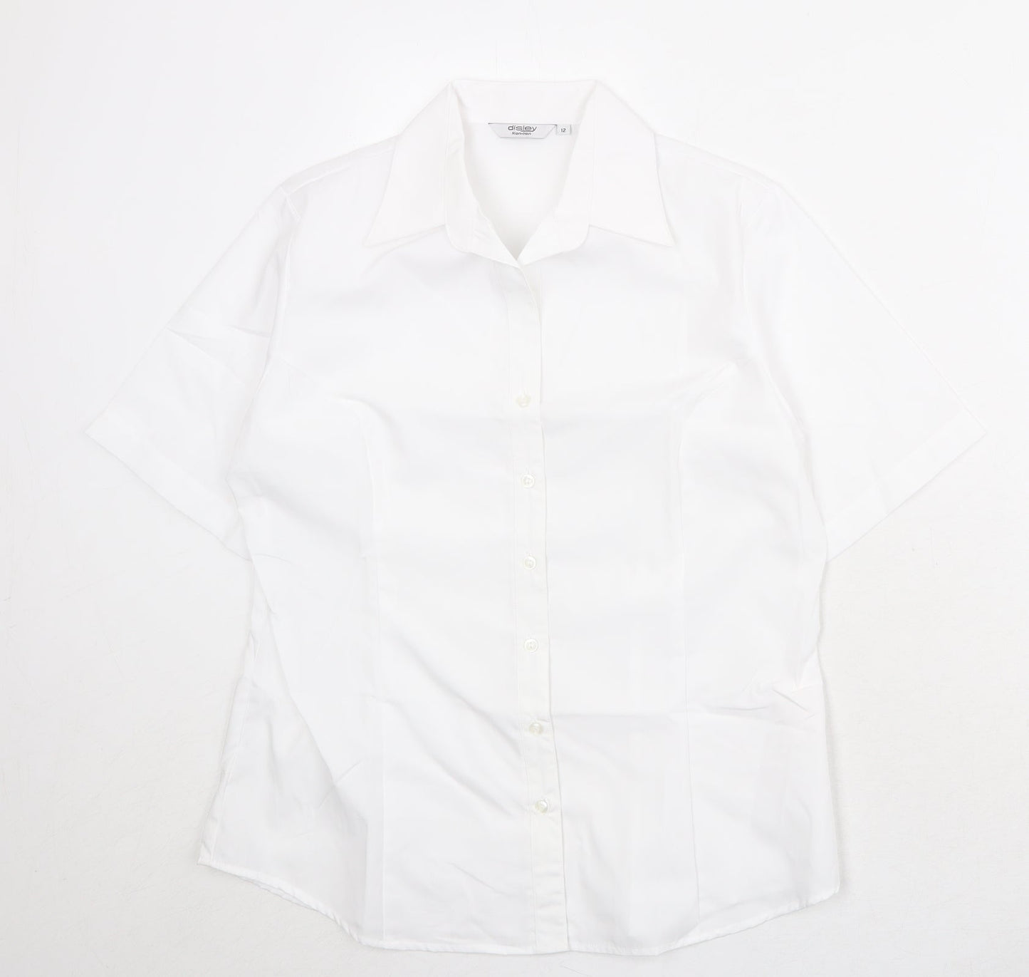 Womens UK Size 12 Disley White Basic Button-Up