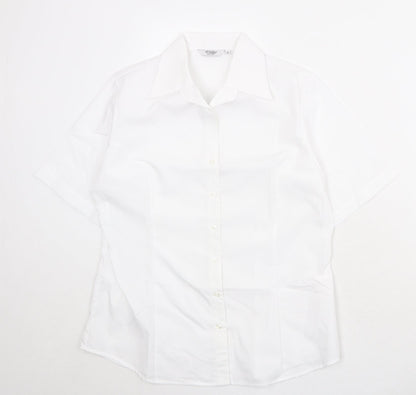 Womens UK Size 12 Disley White Basic Button-Up