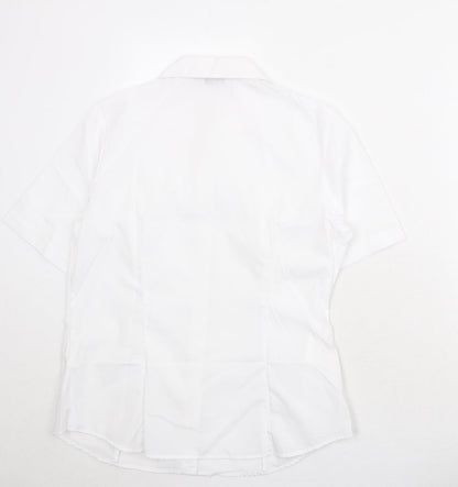 Womens UK Size 12 Disley White Basic Button-Up