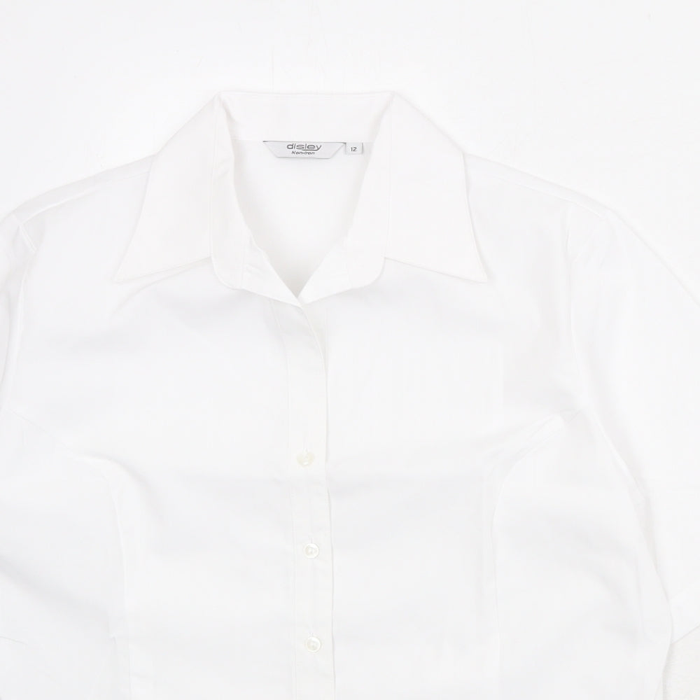Womens UK Size 12 Disley White Basic Button-Up