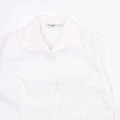 Womens UK Size 12 Disley White Basic Button-Up