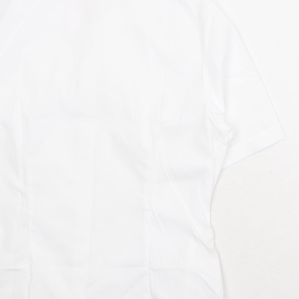 Womens UK Size 12 Disley White Basic Button-Up