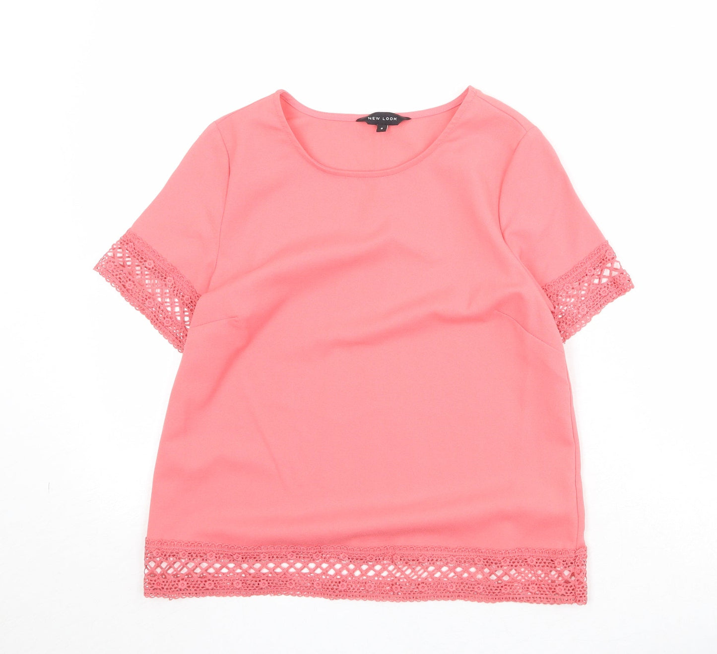 Womens UK Size 6 New Look Pink Basic T-Shirt